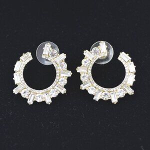 Rhinestone circular stud earring #217-171